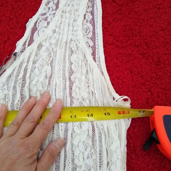 ZARA off white Elegant Sheer Floral-Lace dress - Picture 8 of 9